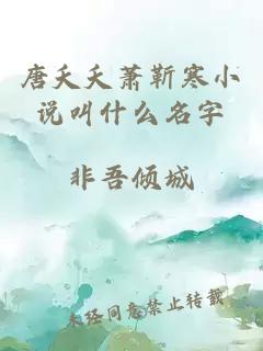 唐夭夭蕭靳寒小說叫什么名字